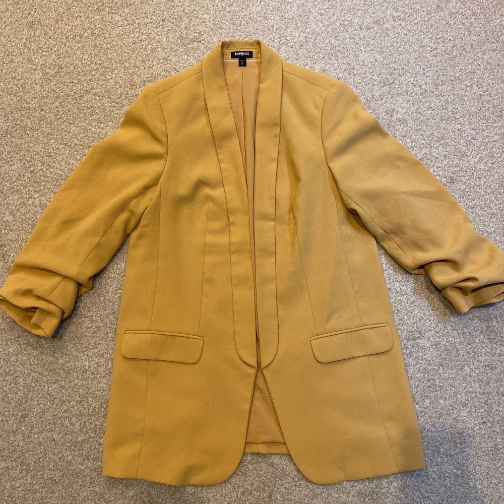 Express Blazer, size M, mustard yellow
